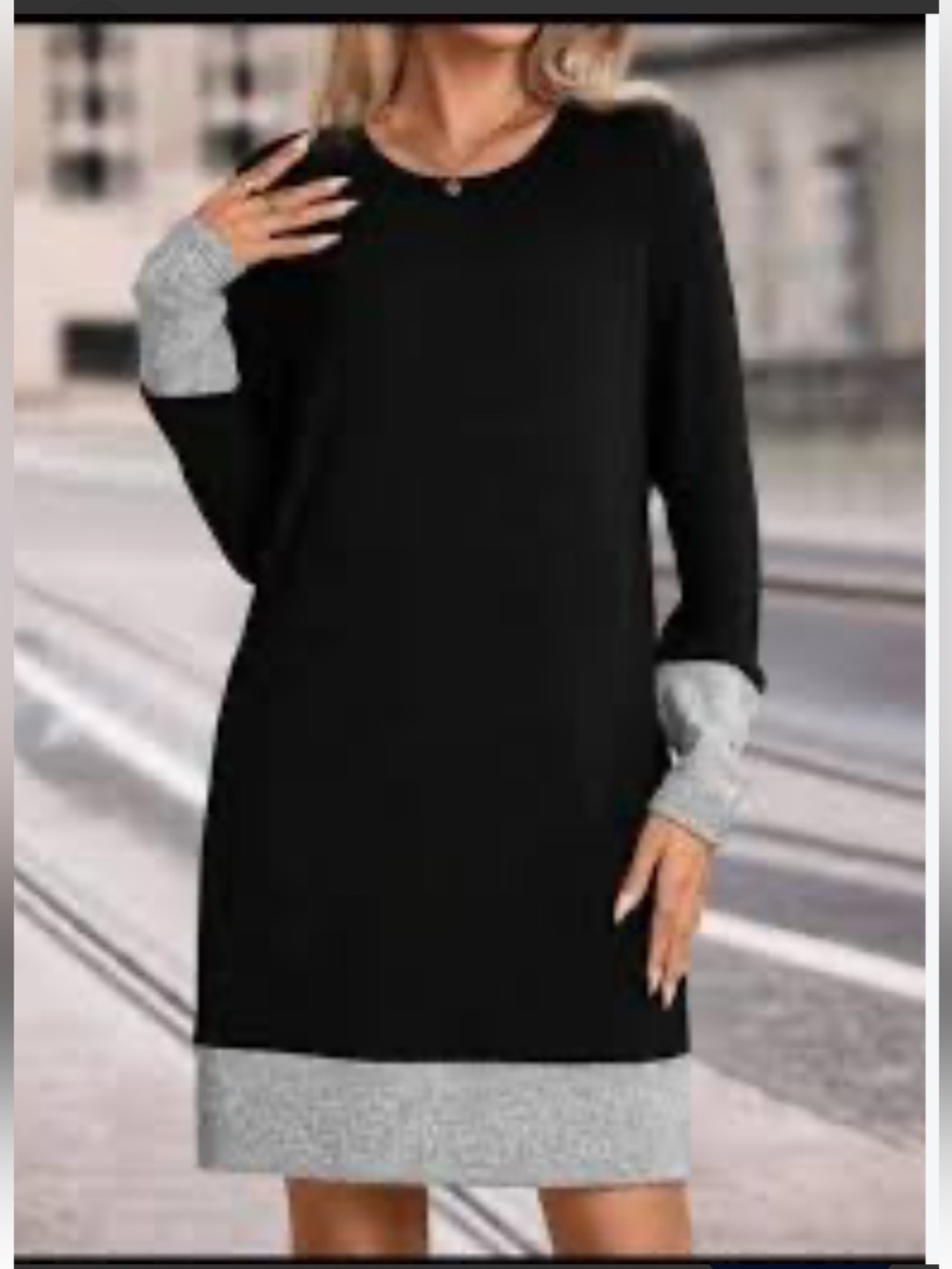 Women's Color block 100% Cashmere Knit Dress size large ,Chelsea&Theodore Dress